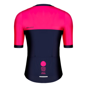 Camiseta ciclista hombre manga corta color rosa y azul