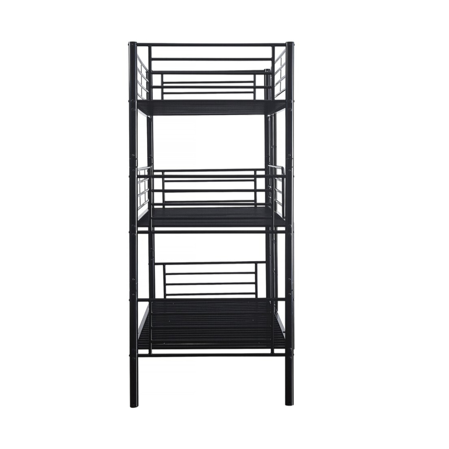 Lit superposé en métal triple "HAVIN" - 90 x 190 cm - Noir