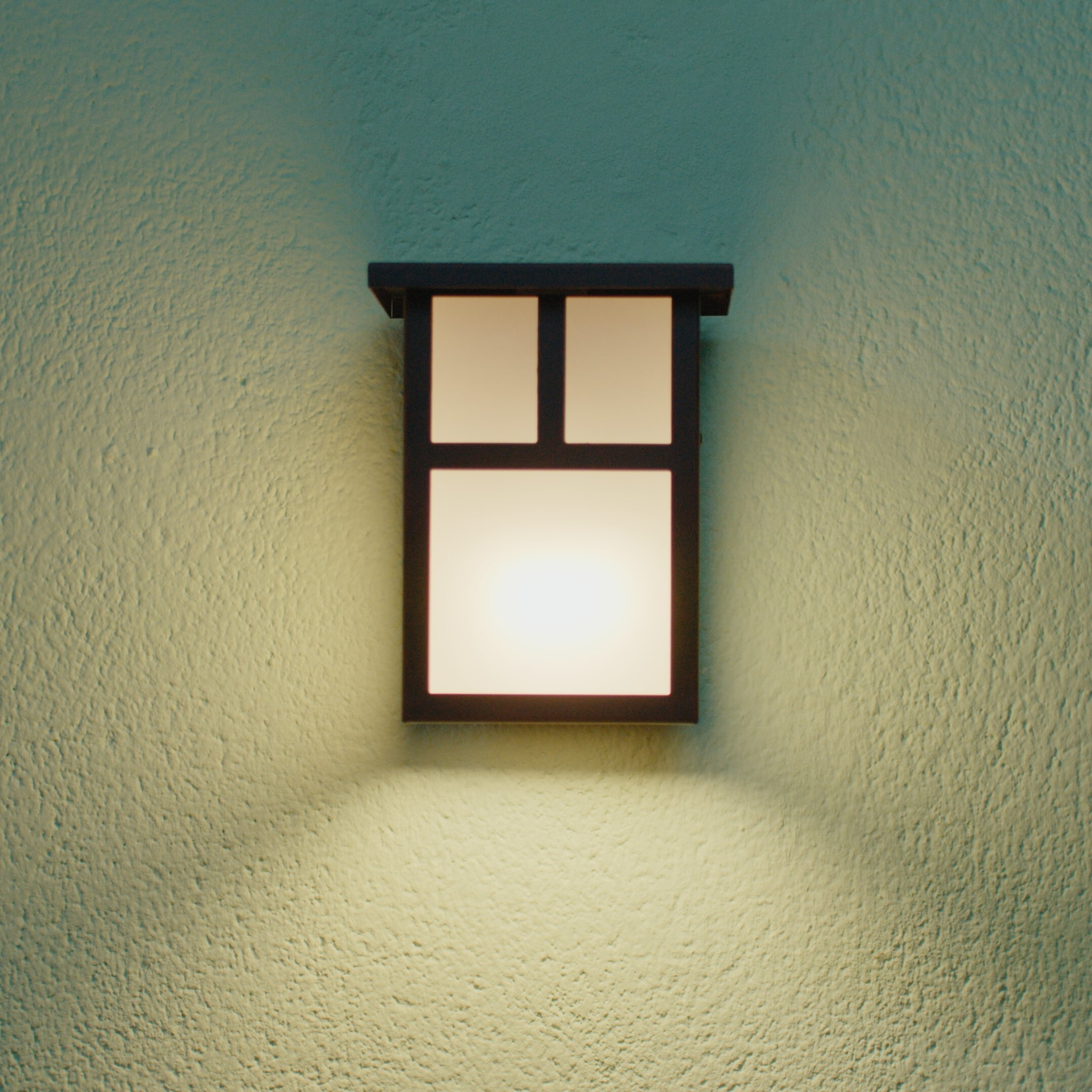 Osaka (5 unidades) Aplique de Pared Exterior Rústico de Estilo Japonés. Bombilla E27. Lámpara Jardín IP23 Marrón Óxido