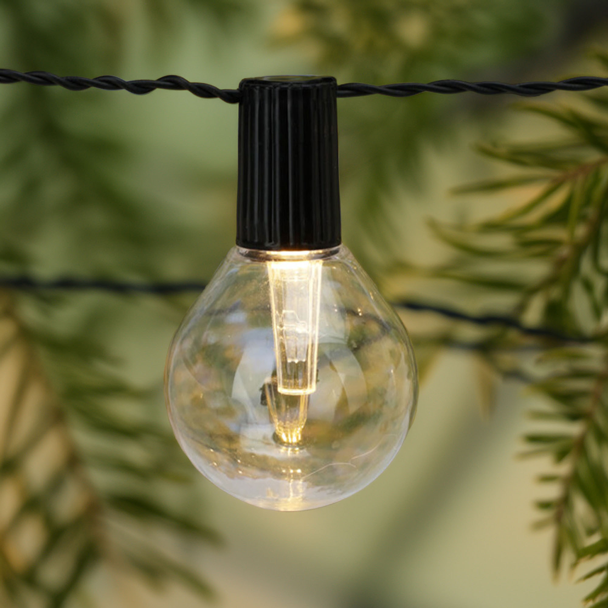 Set de luces led blancas cálidas de fiesta transparentes - panel solar y batería recargable incluida