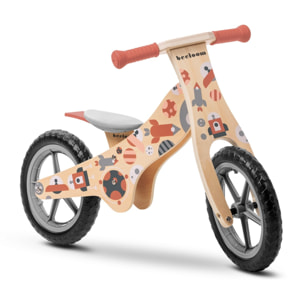 Bicicleta sin pedales COSMO BIKE bici infantil de madera diseño rojo