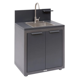Module évier pour cuisine d'été Oxyana gris graphite