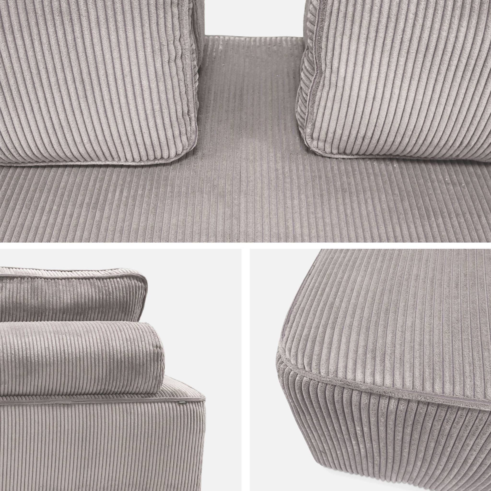 Ensemble chauffeuses LAO pour canapé modulable en velours côtelé 3 places gris clair