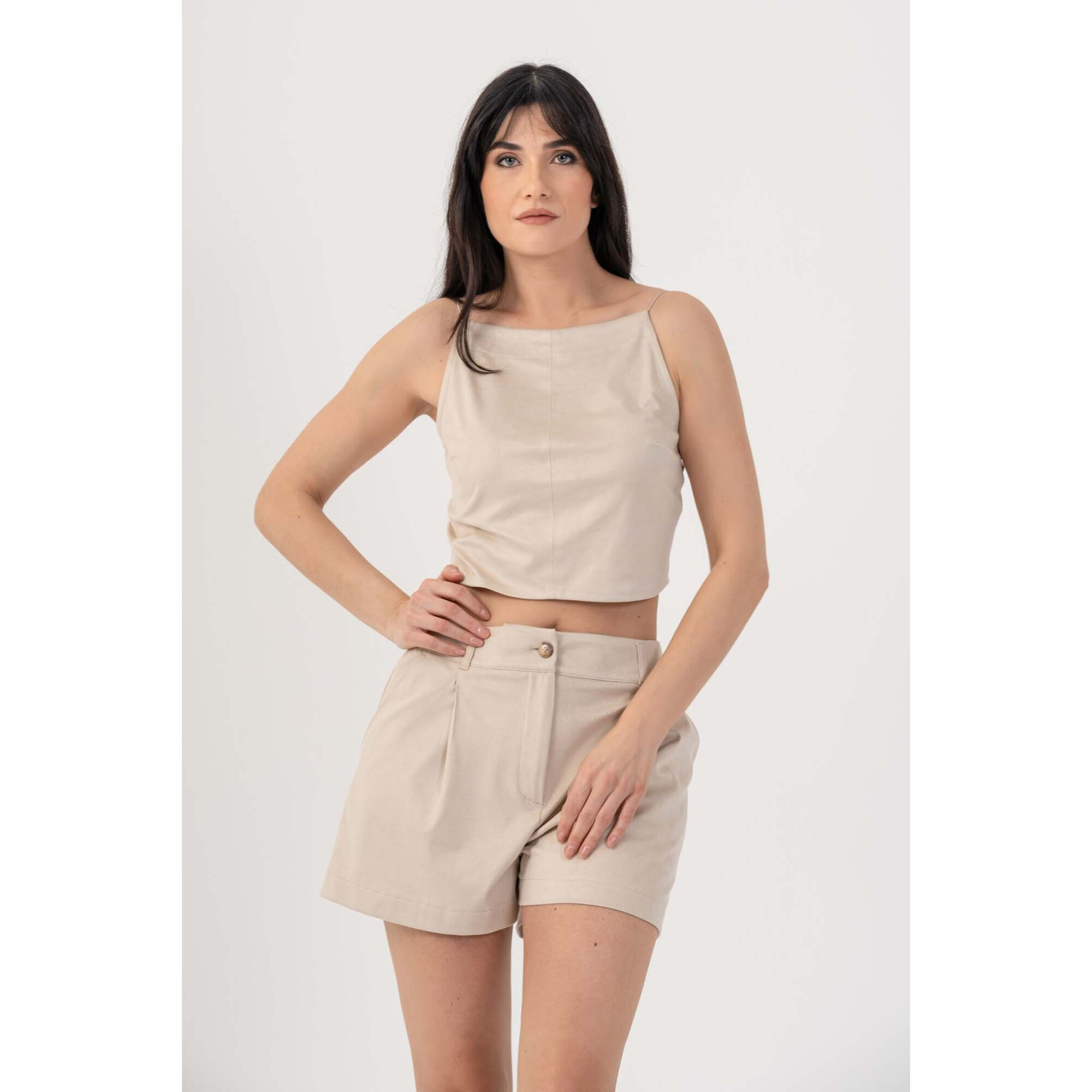 Kocca - Top cropped effetto suede Donna