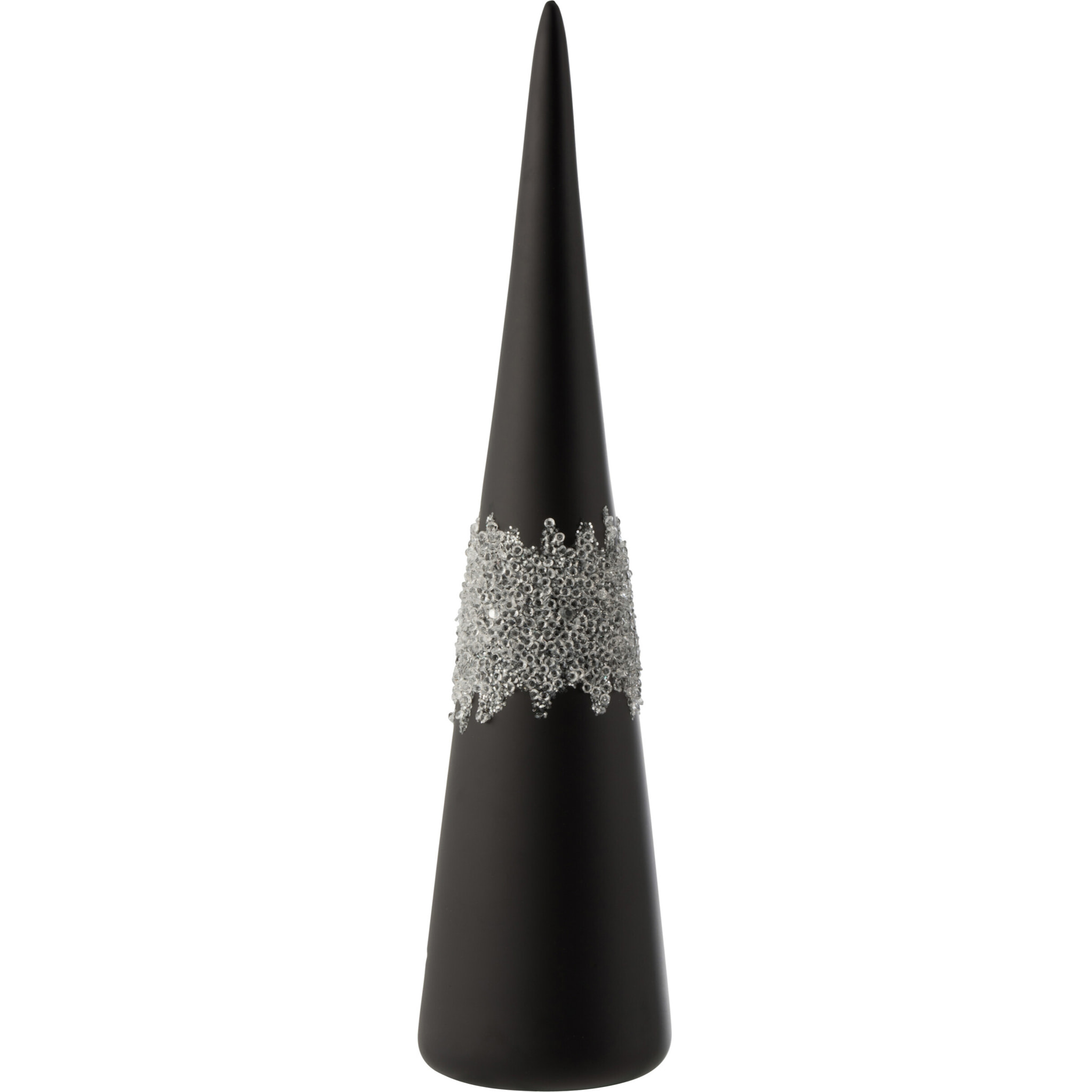 J-Line décoration Cône Glace Diamant Lignes - verre - noir - large