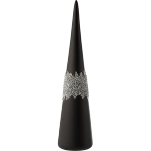J-Line décoration Cône Glace Diamant Lignes - verre - noir - large
