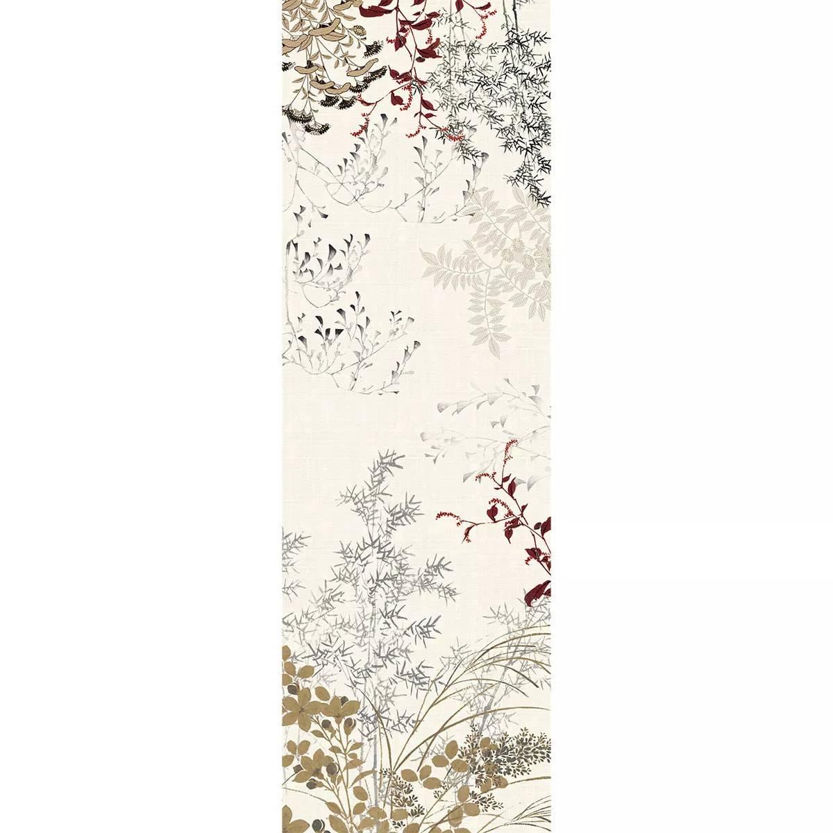 Chemin de table lin & coton lavé 150 g/m² imprimé beige Bambous parchemin