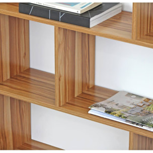 Libreria aperta moderna 12 vani legno naturale 124x160x24 cm