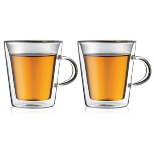 CANTEEN: Set 2 verres, double paroi, avec anse, 0.2 l 0.2 L