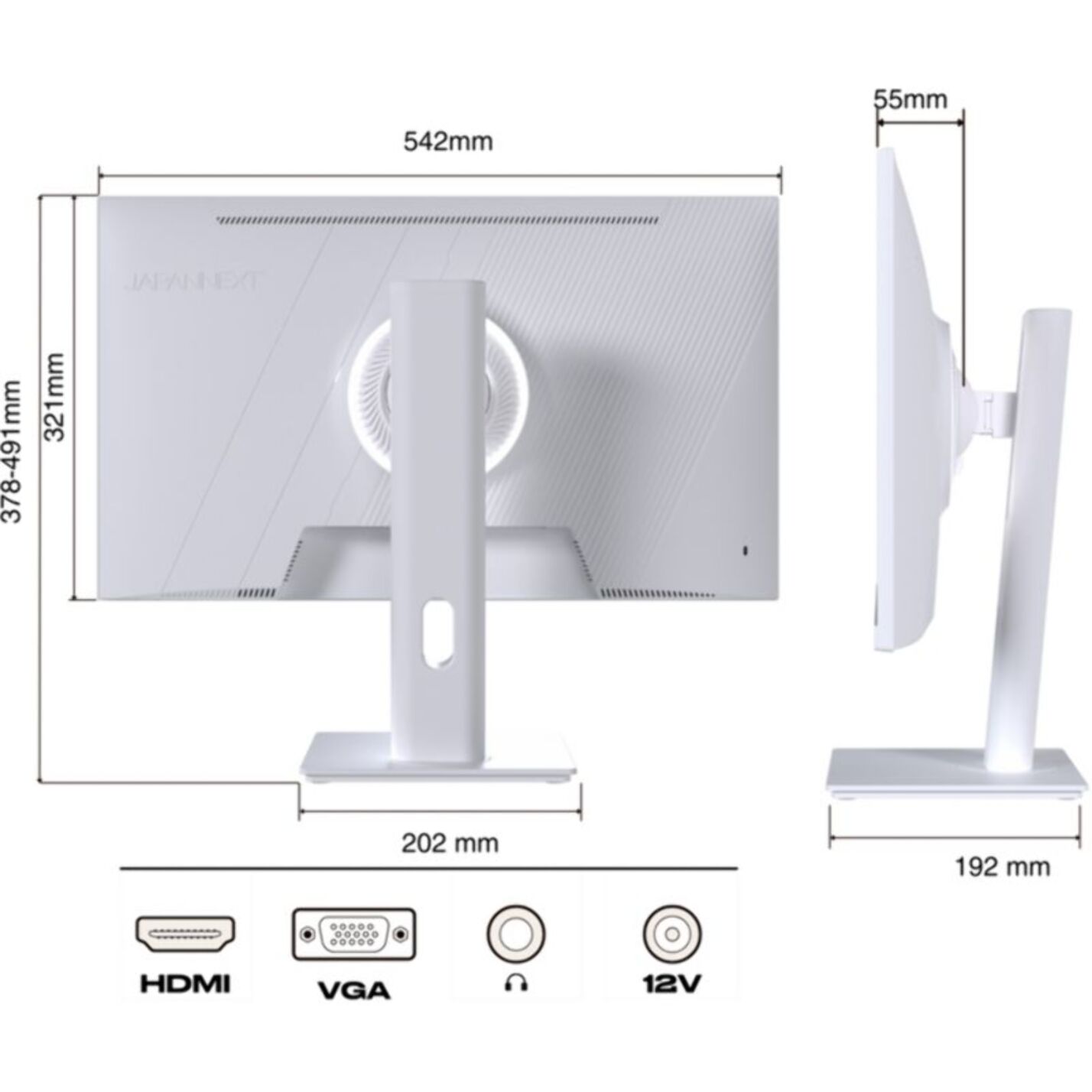 Ecran PC Gamer JAPANNEXT JN-IPS238G120F-HSP-PK 24'' Blanc