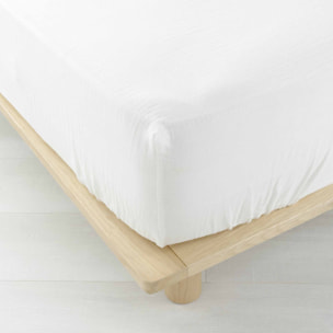 Drap Housse en gaze de coton - Blanc