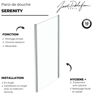 Paroi douche latérale Serenity, 90 cm