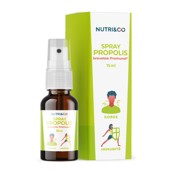 Nutri&Co Propolis Breveté en Spray Action Rapide & Efficacité Clinique - 15ml