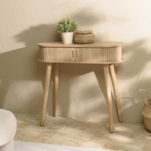 AGATHE - Console ovale 80x30cm en bois couleur naturelle