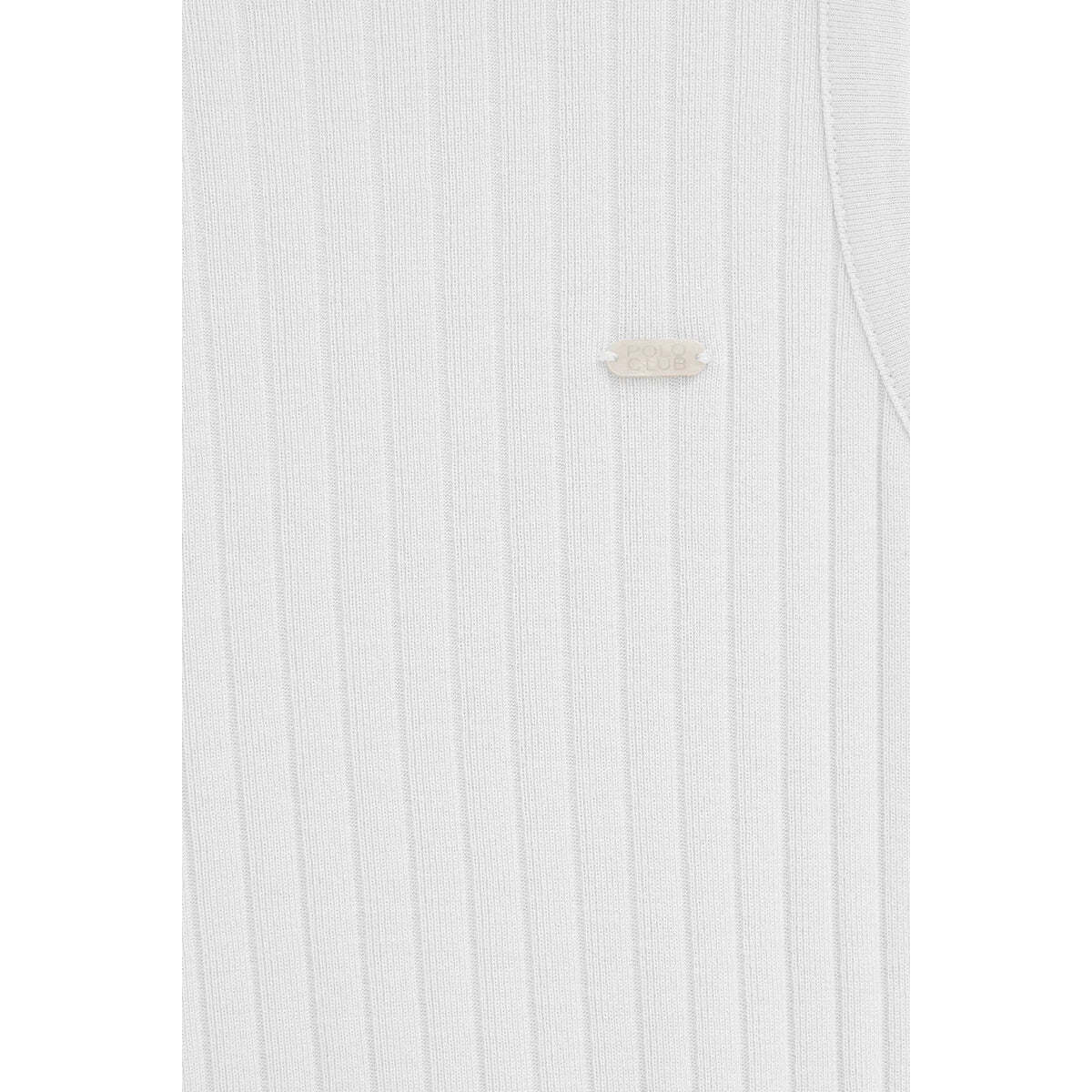 Camiseta sin mangas blanca de canalé con logo Polo Club