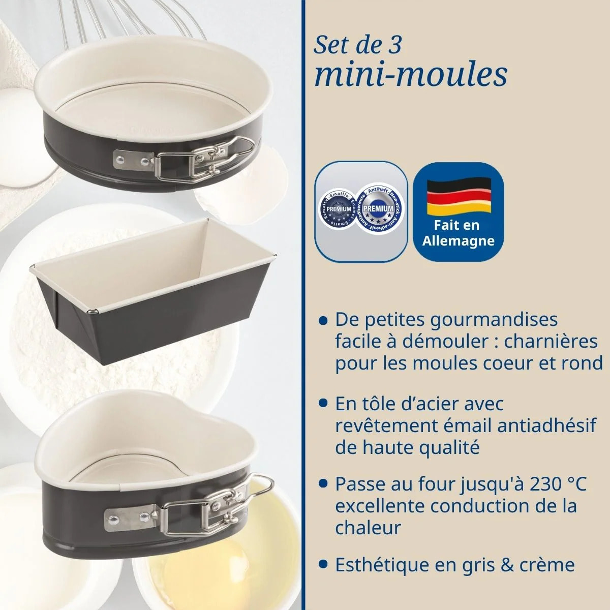 Set de 3 mini moules Dr Oetker Exclusive