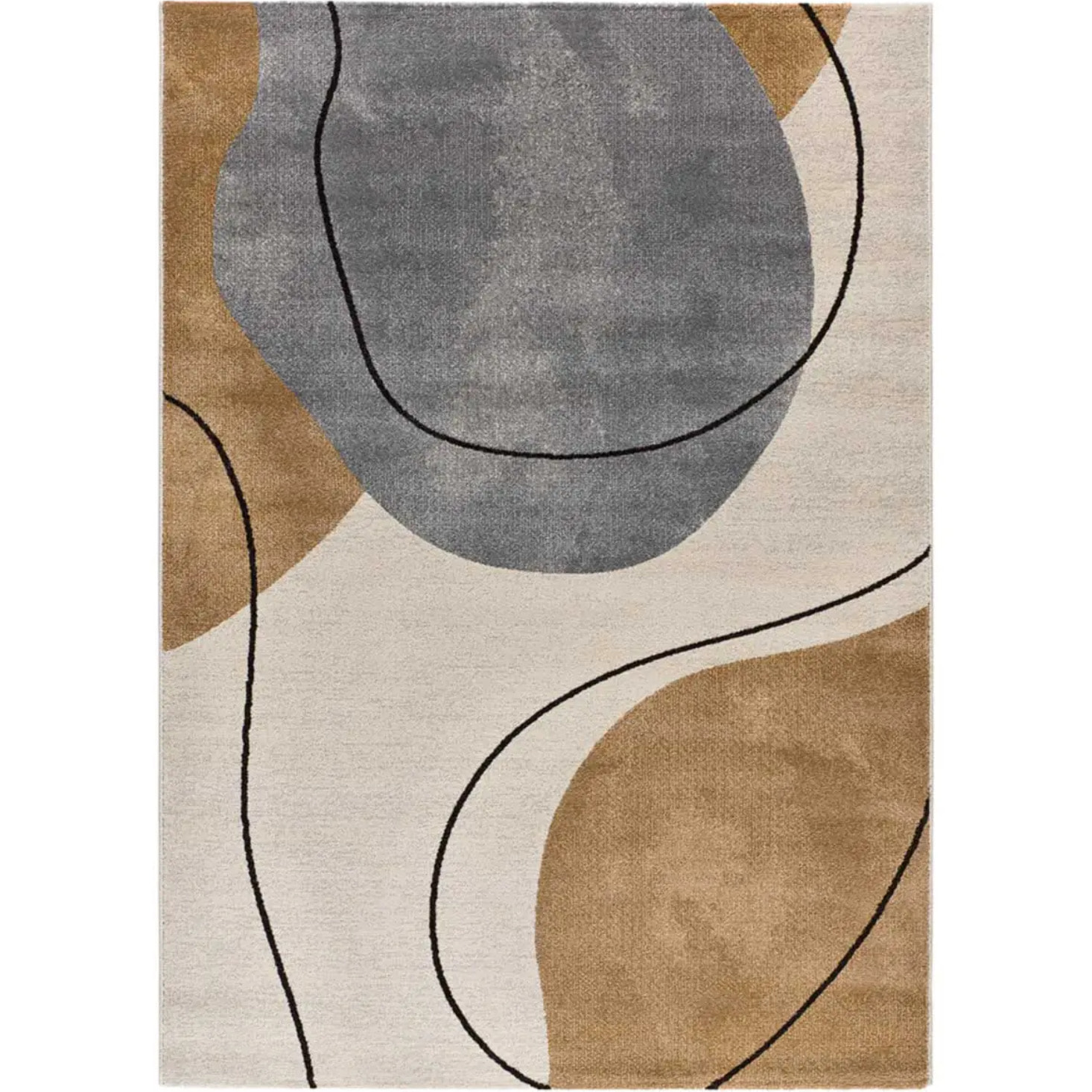 NEW YORK Alfombra con formas orgánicas en tonos beige y gris, varias medidas disponibles.
