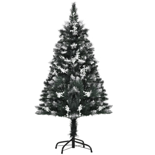 Árbol de Navidad 120 cm Árbol de Navidad Artificial con 222 Ramas 28 Decoraciones Soporte de Acero Base Plegable y Desmontable para Salón Verde
