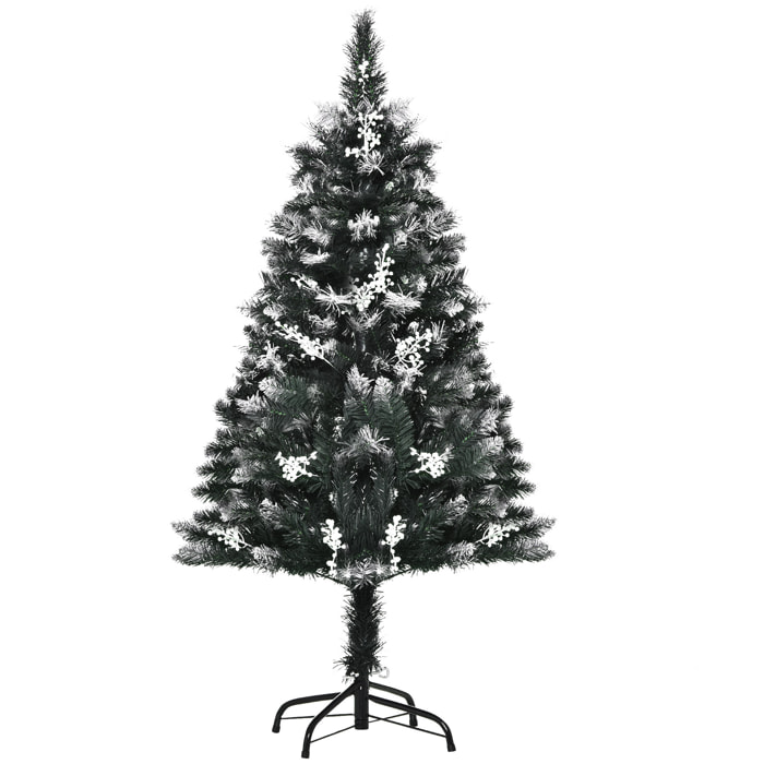 Árbol de Navidad 120 cm Árbol de Navidad Artificial con 222 Ramas 28 Decoraciones Soporte de Acero Base Plegable y Desmontable para Salón Verde