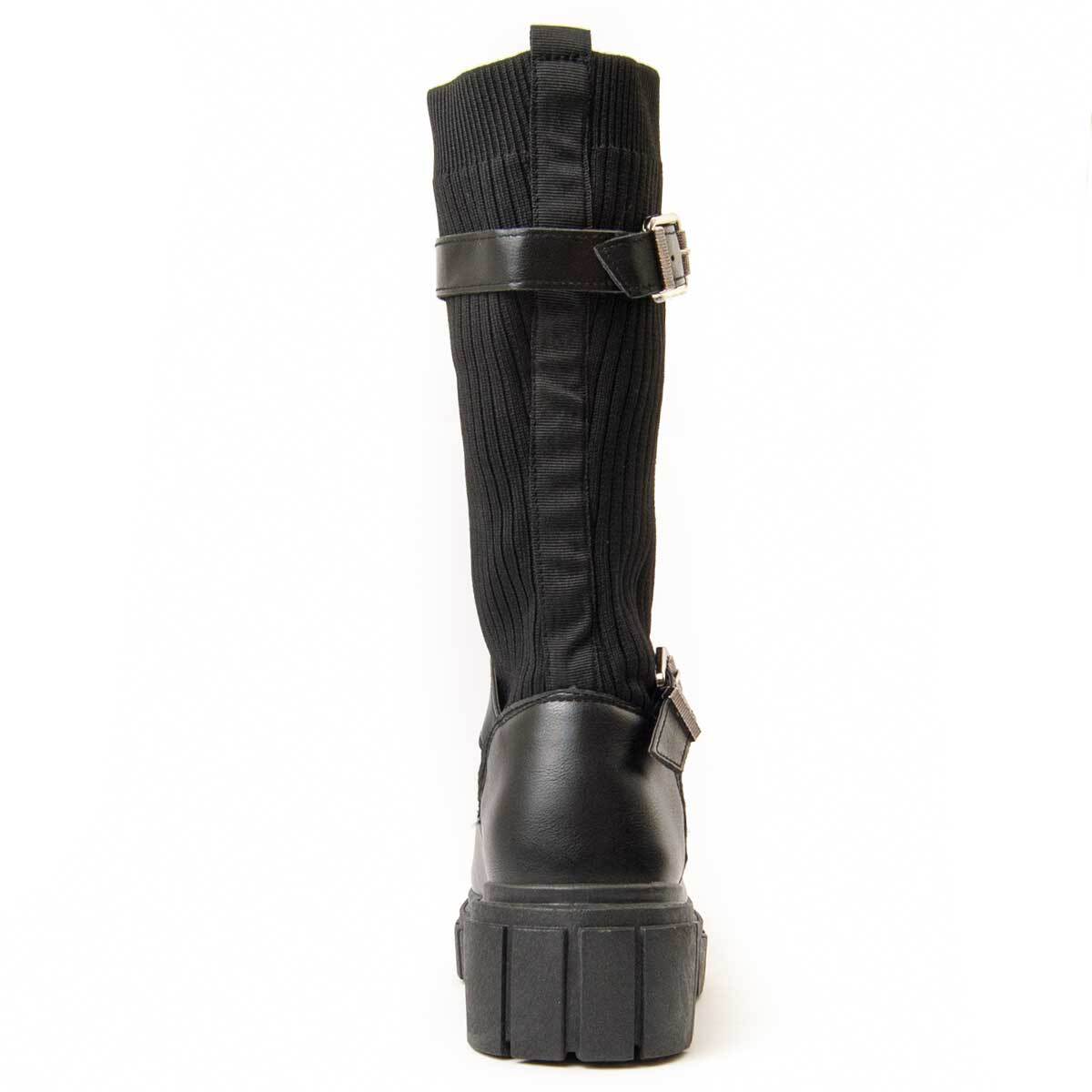 Bota De Plataforma - Negro - Altura: 5 Cm