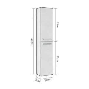 Columna de baño Osvak 2 puertas Cemento