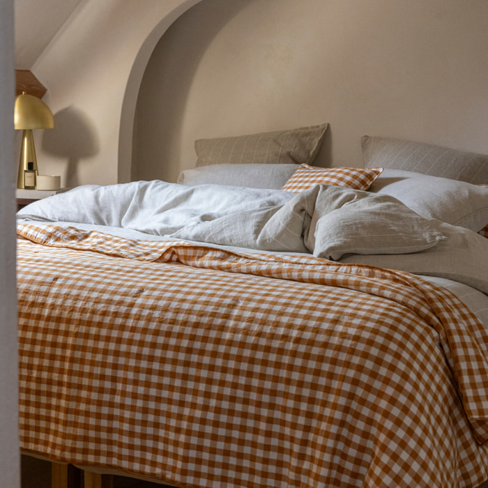 Plaid matelassé en coton et lin, PASSION VICHY