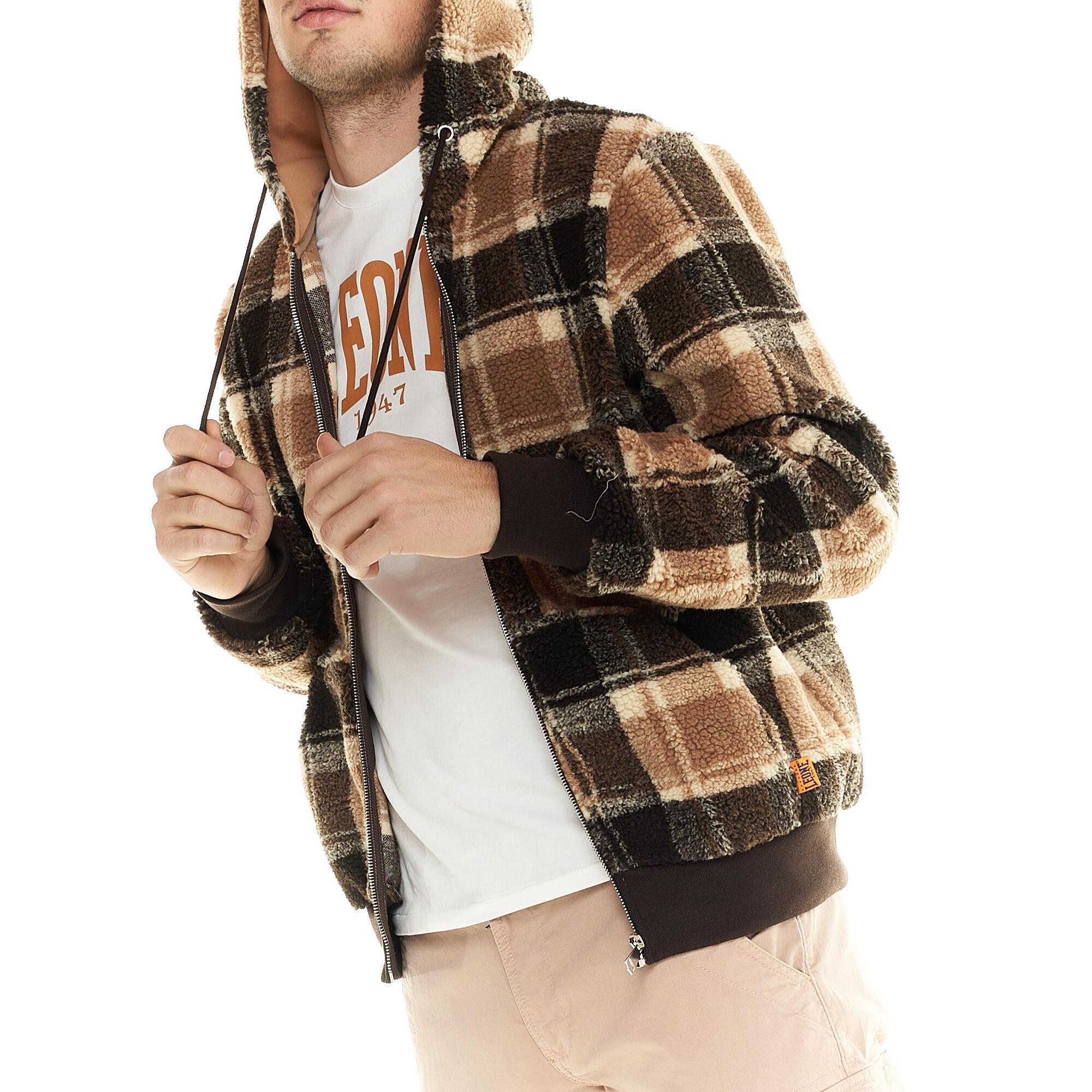 Chaqueta de hombre Leone con capucha en sherpa Shades