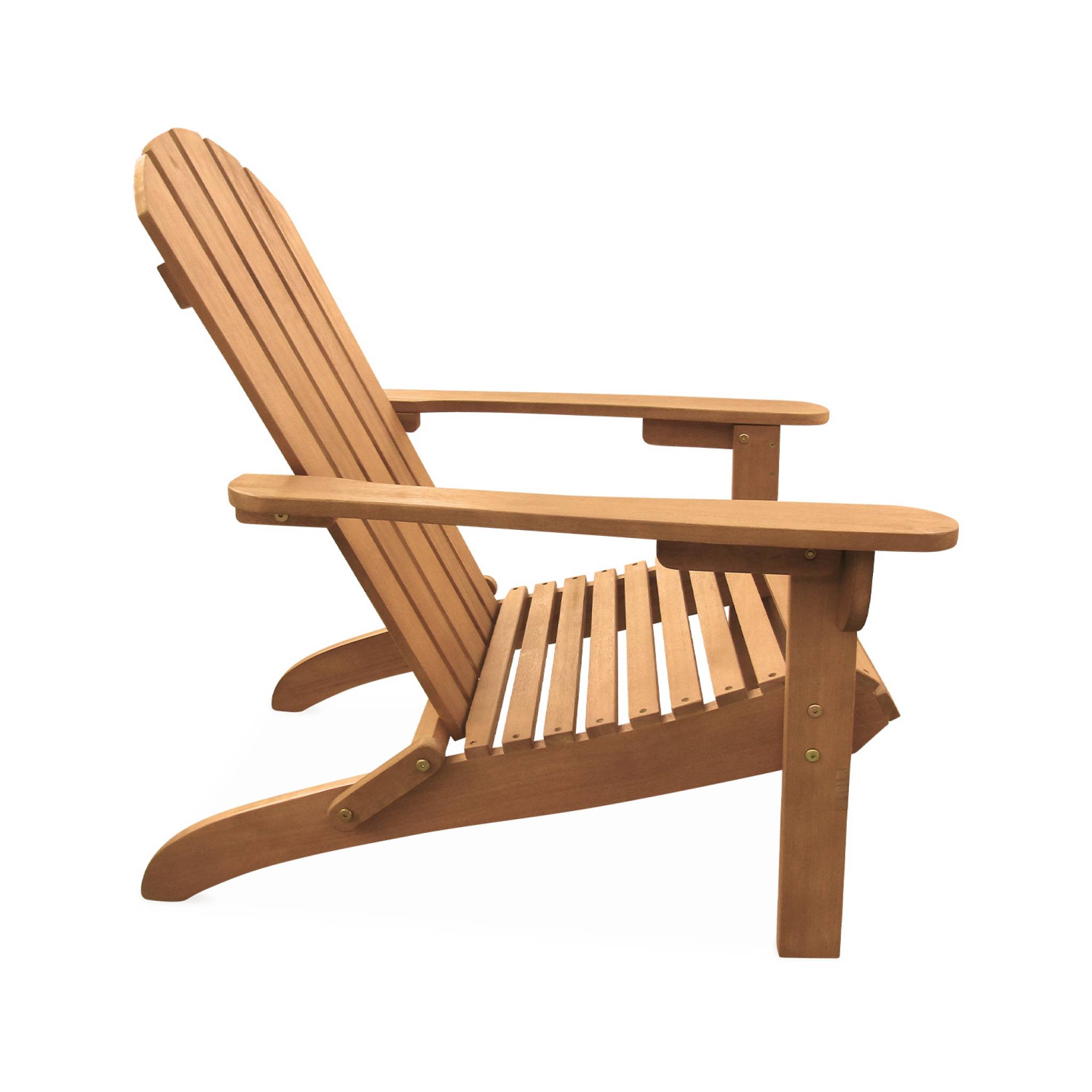 Fauteuil de jardin en bois - Adirondack Salamanca- Eucalyptus. chaise de terrasse retro. siège de plage