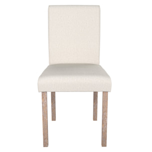 Chaise Havane en tissu beige (lot de 2)