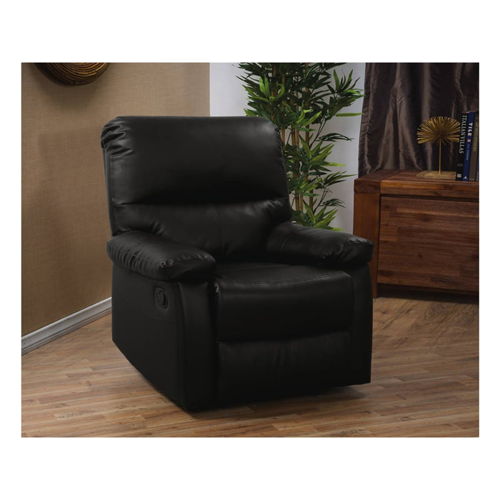 Fauteuil relax "Lincoln" - 90 x 89 x 103 cm - Noir