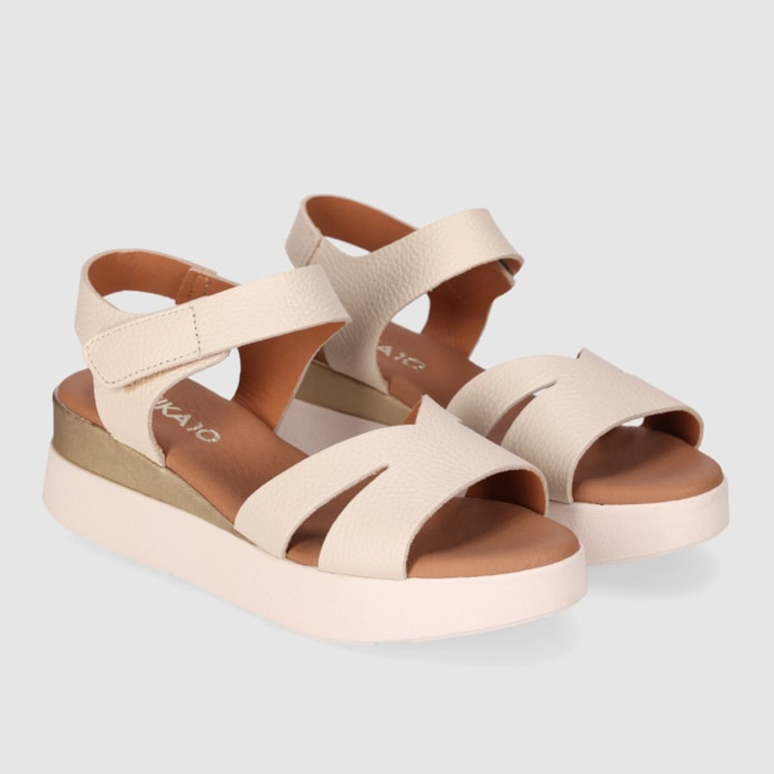 Sandalias de Piel - Hielo - Tacón: 4 cm