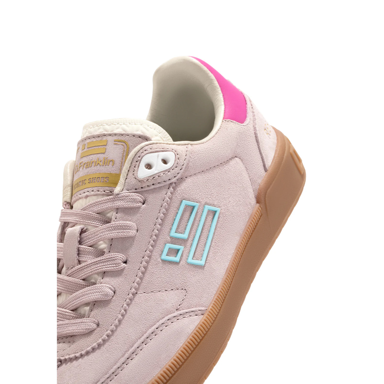 Zapatillas Bajas Piel de  Serraje Rebel Basic Flag Rosa Claro D.Franklin