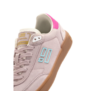 Zapatillas Bajas Piel de  Serraje Rebel Basic Flag Rosa Claro D.Franklin