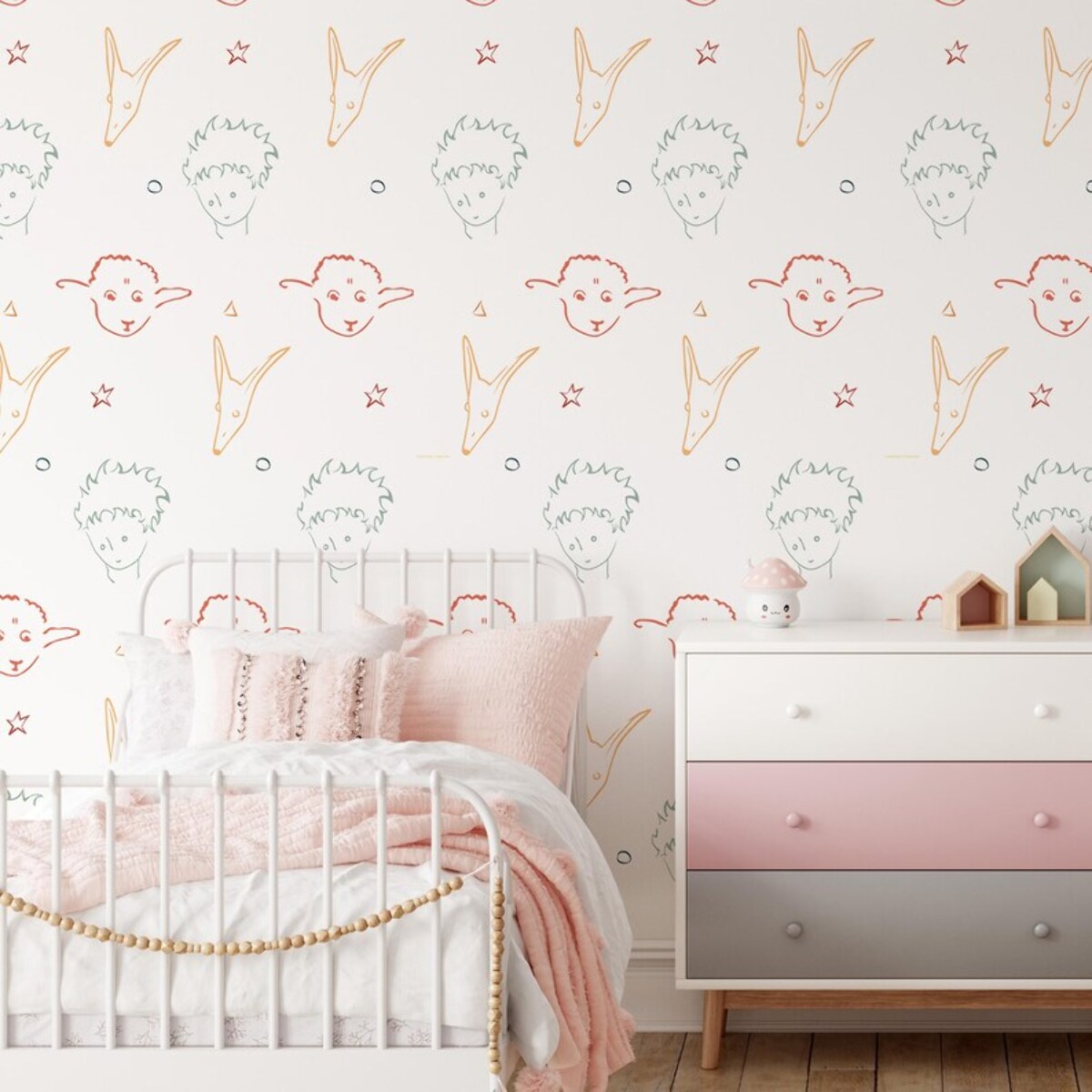 Carta da Parati Ufficiale Il Piccolo Principe Personaggi Line Art