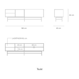 Mueble de televisión Inari roble