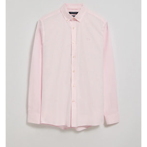 Camisa lisa oxford rosa con logo bordado Polo Club