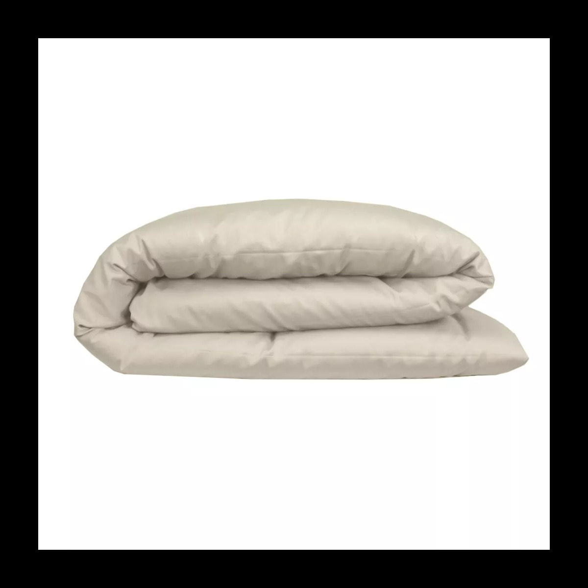 Housse de couette satin de coton uni beige Ava uni lin