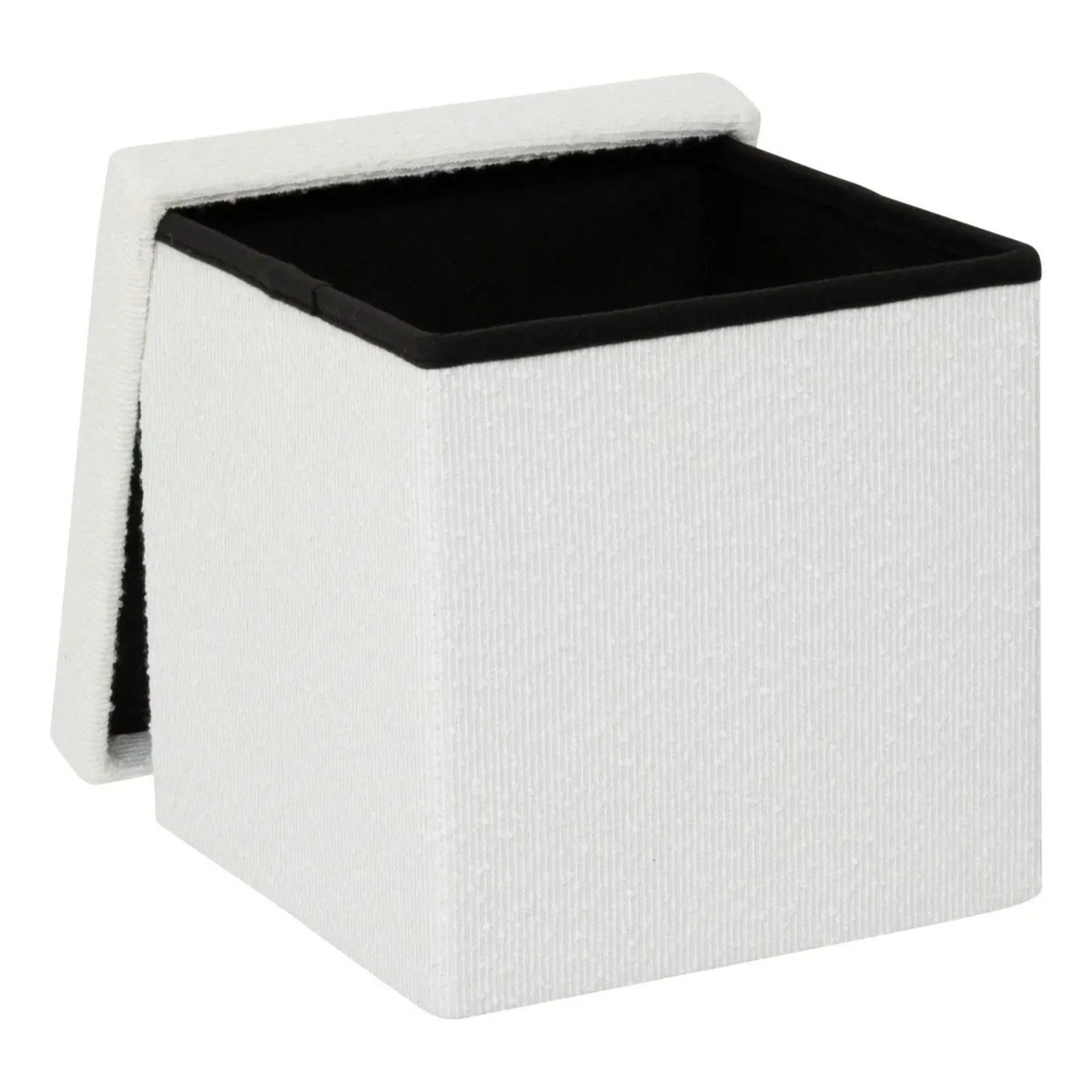 Pouf pliable Mix'n modul 31x31 cm bouclette blanche