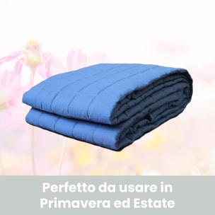 INTRECCI Copriletto Una Piazza E Mezza Estivo, Trapunta Estiva, 210x260 cm, Coperta Estiva, anche Primaverile, Double Face, Moderna, Leggera, Elegante. Colore: Blu/Azzurro