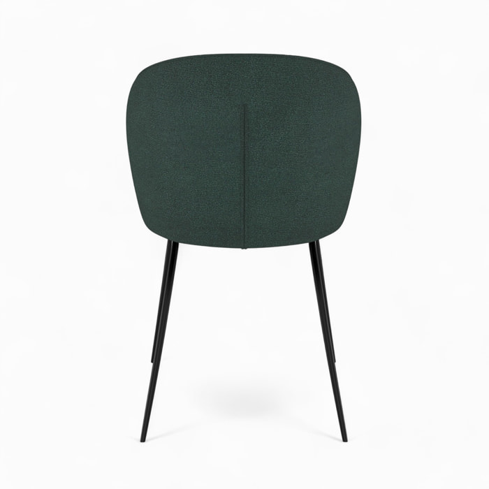 Pack 4 chaises en tissu bouclé jaune et vert - Groom