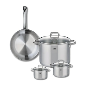 Ensemble de 1 Poêle de cuisson 28 cm et 3 faitouts 12, 14 et 26 cm Elo Profi Citrin