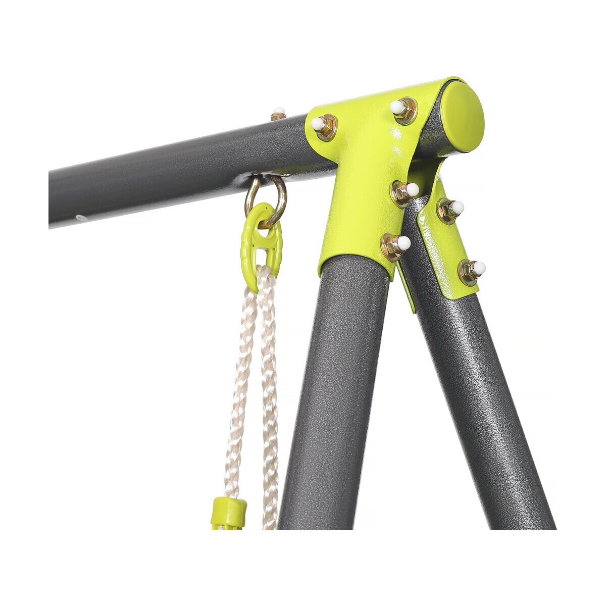 Portique en métal avec toboggan "Enzo II " - 4 agrès - Vert