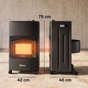 Chauffage au gaz 4200W infrarouge pliable 3 puissances système ODS noir