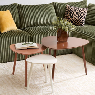 3 tables gigognes Mileo marron