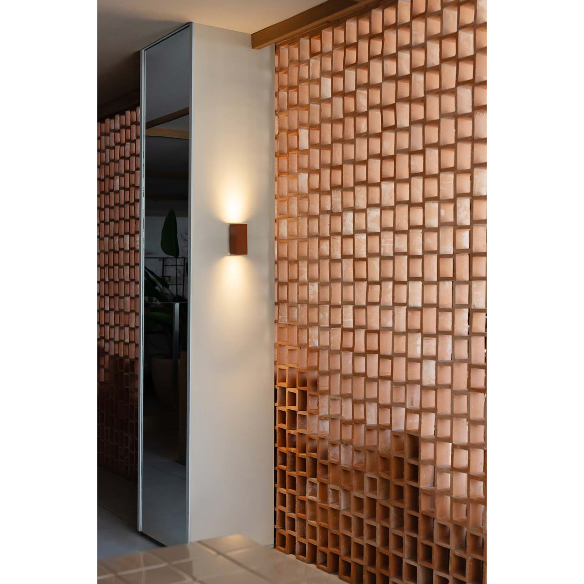 LUNE 2L Applique carré terracotta