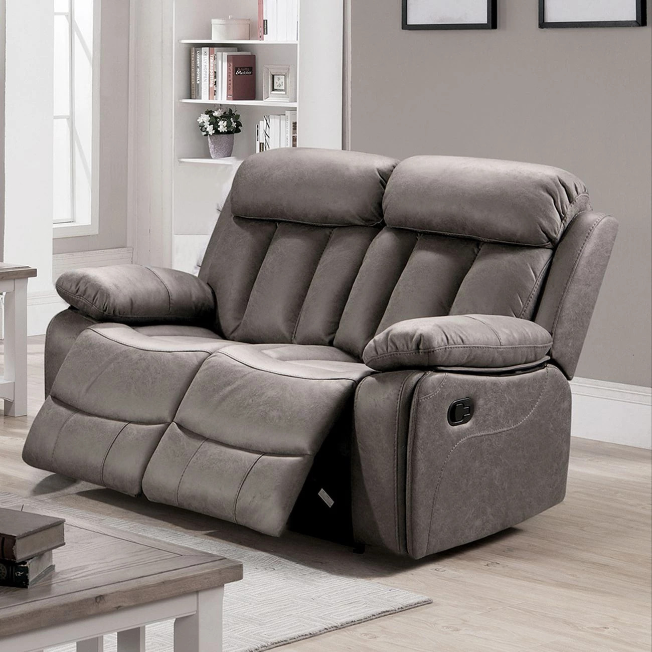 Sofá relax de 2 plazas con reposapiés elevable en marengo 152 cm Kendal Marengo