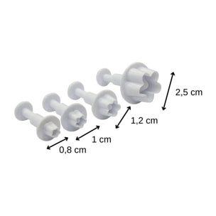 Lot de 4 emporte-pièces fleur pour pâte à sucre Zenker Emporte-pièces