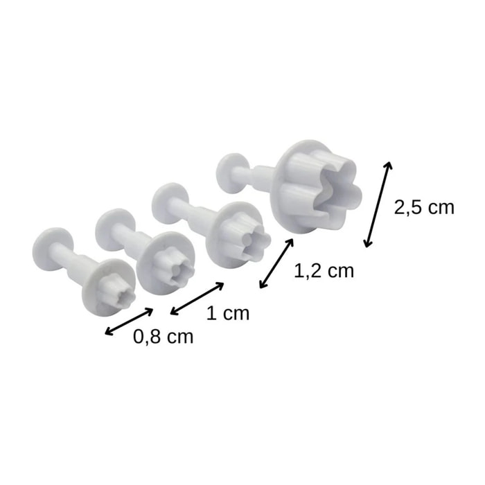 Lot de 4 emporte-pièces fleur pour pâte à sucre Zenker Emporte-pièces