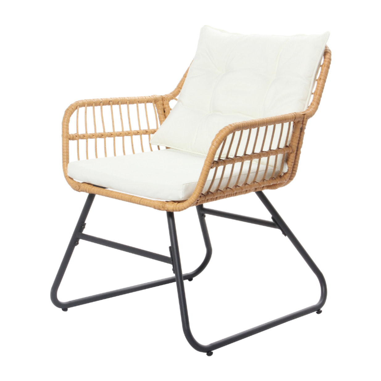 Salon de jardin bas 4 places effet rotin - PAITA