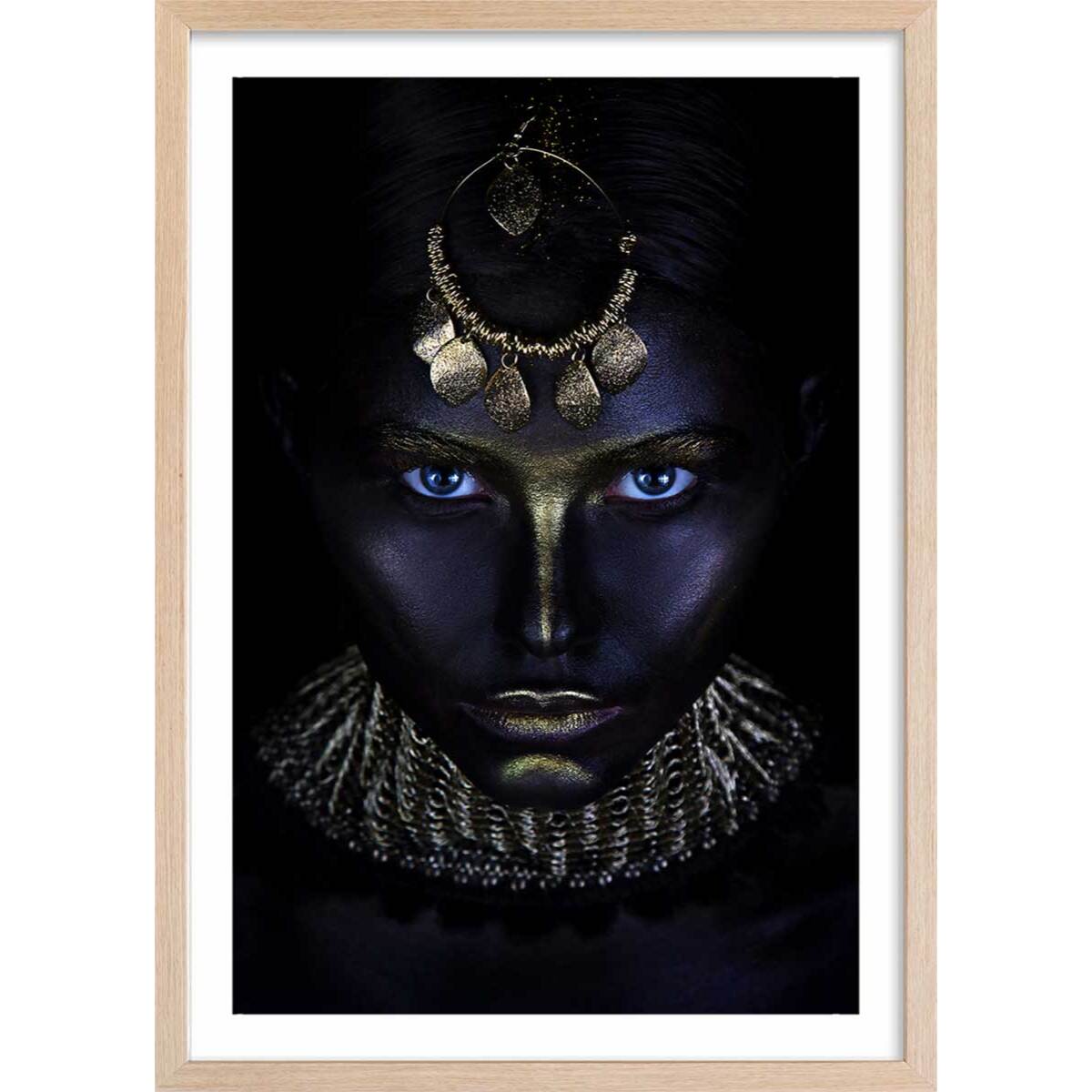 Affiche d'art gold queen Affiche sous cadre bois